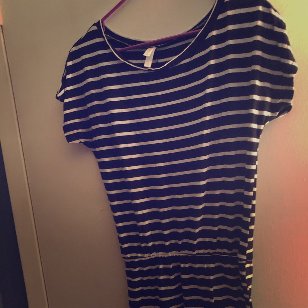 White and black short dress